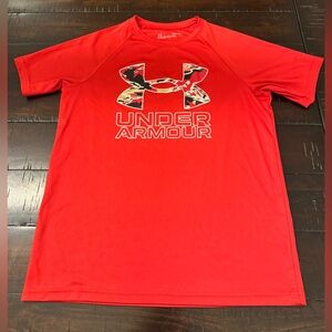 Under Armour Boys Short Sleeve Tech Tee with Camo Logo